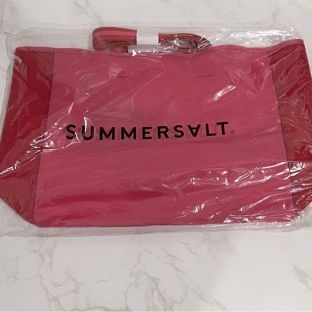NEW! Summer Salt Super Soft Neoprene Pink & Red Tote Bag $80 Retail.